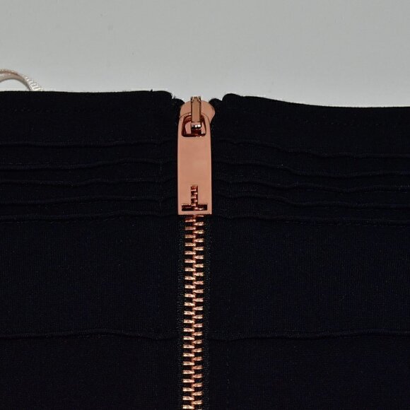 Ted Baker Stripe Textured Bardot Navy Dress Size 1 - Picture 10 of 15